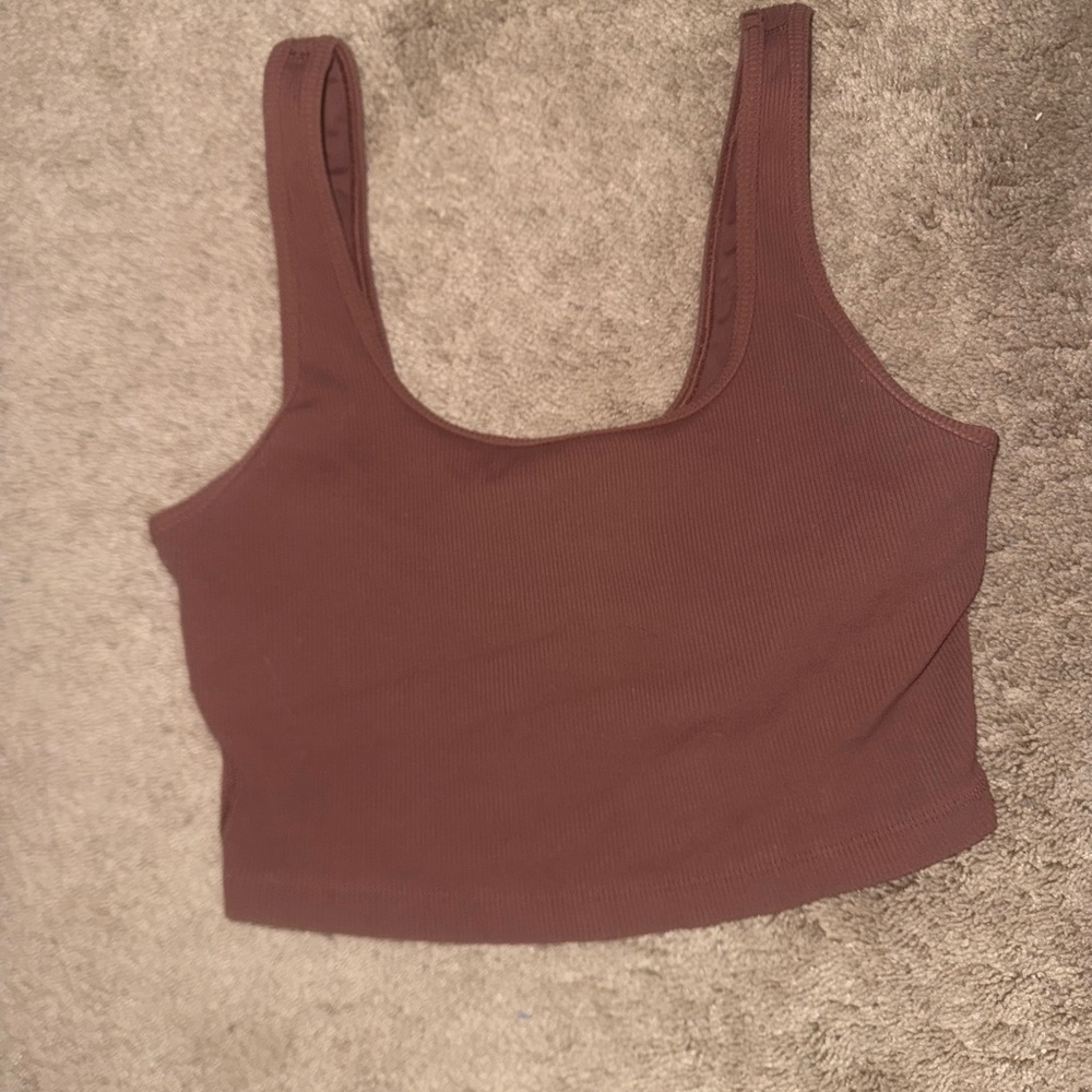 Aerie Offline Brown Ribbed Tank Top